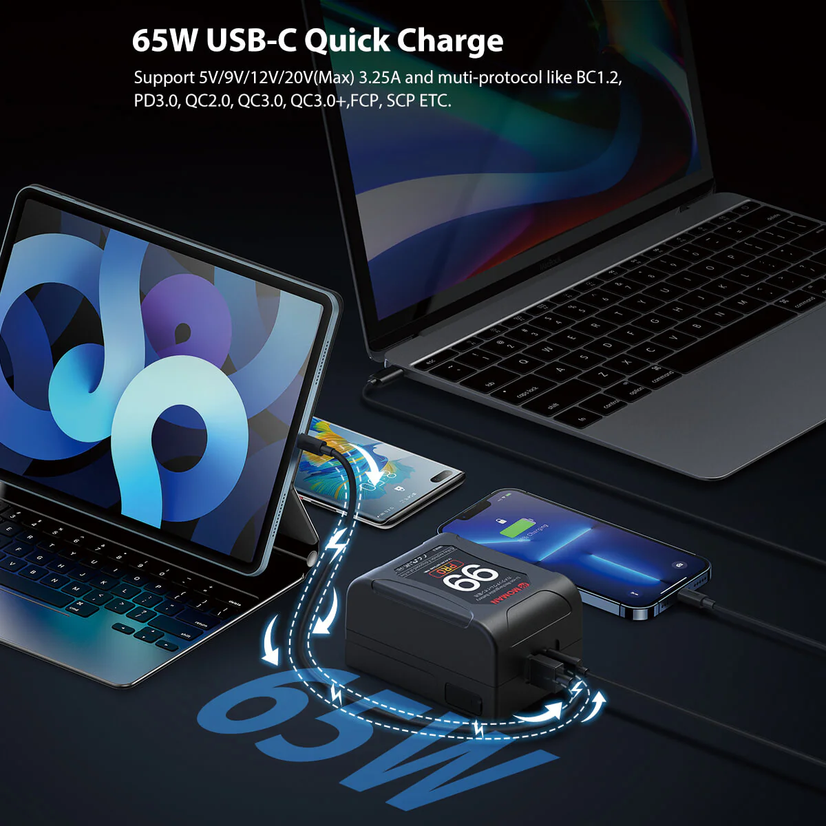 【Extra 20% Off with POBT20】Moman Power 99 Pro 99Wh V Mount Battery with Display, Dual D-Tap, USB-A, and USB-C Ports - Image 4