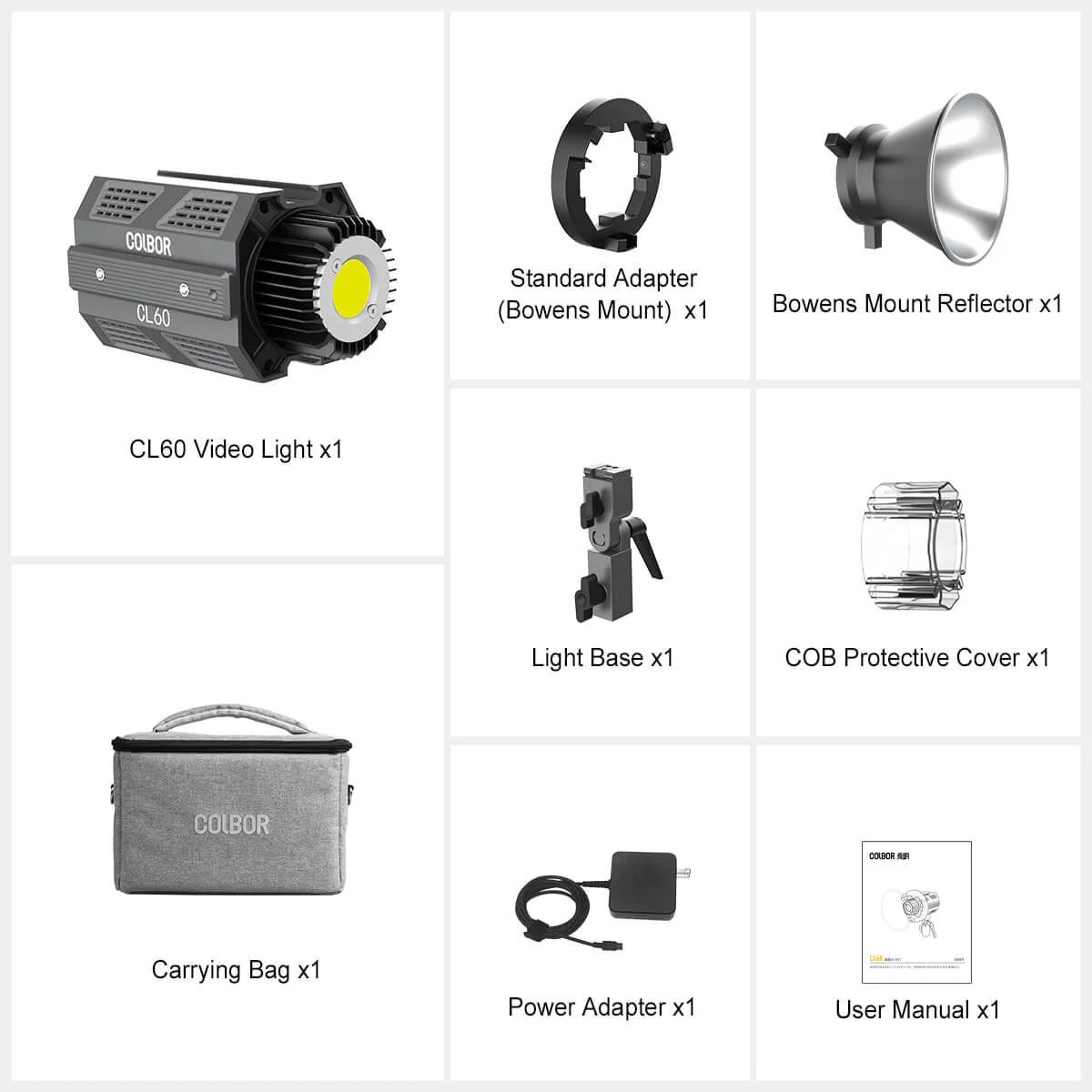 COLBOR CL60 Best Lighting Setup for Studio Photography, 65W Output, Bi Color Temp, 10 Light Matrix, DC & Battery Power Supply - Image 9