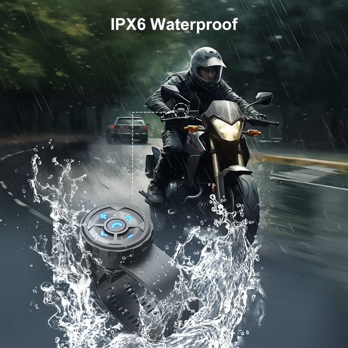 Moman BTC1 Bluetooth Media Remote Control for Motorcycle Helmet Intercom, Strap Type Featured - Image 5