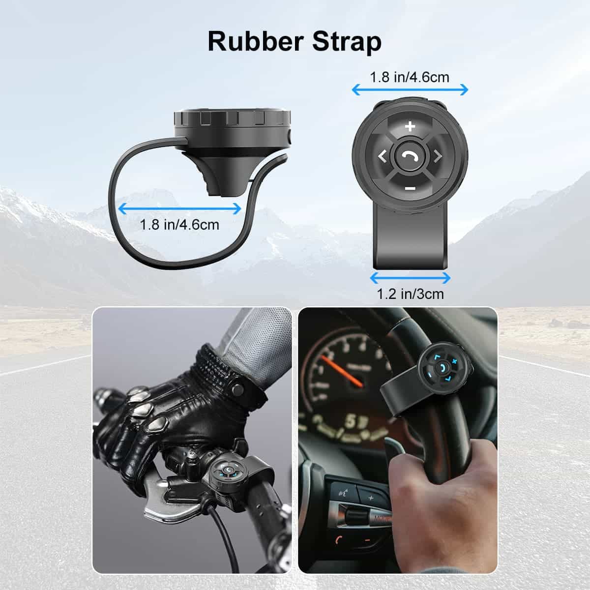 Moman BTC1 Bluetooth Media Remote Control for Motorcycle Helmet Intercom, Strap Type Featured - Image 6