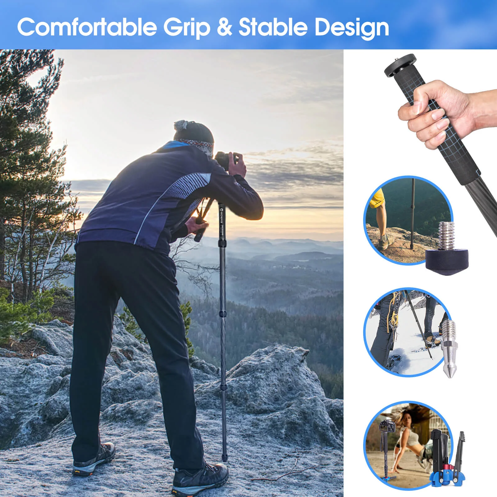 Moman C65 Carbon Fiber Camera Monopod - Image 6