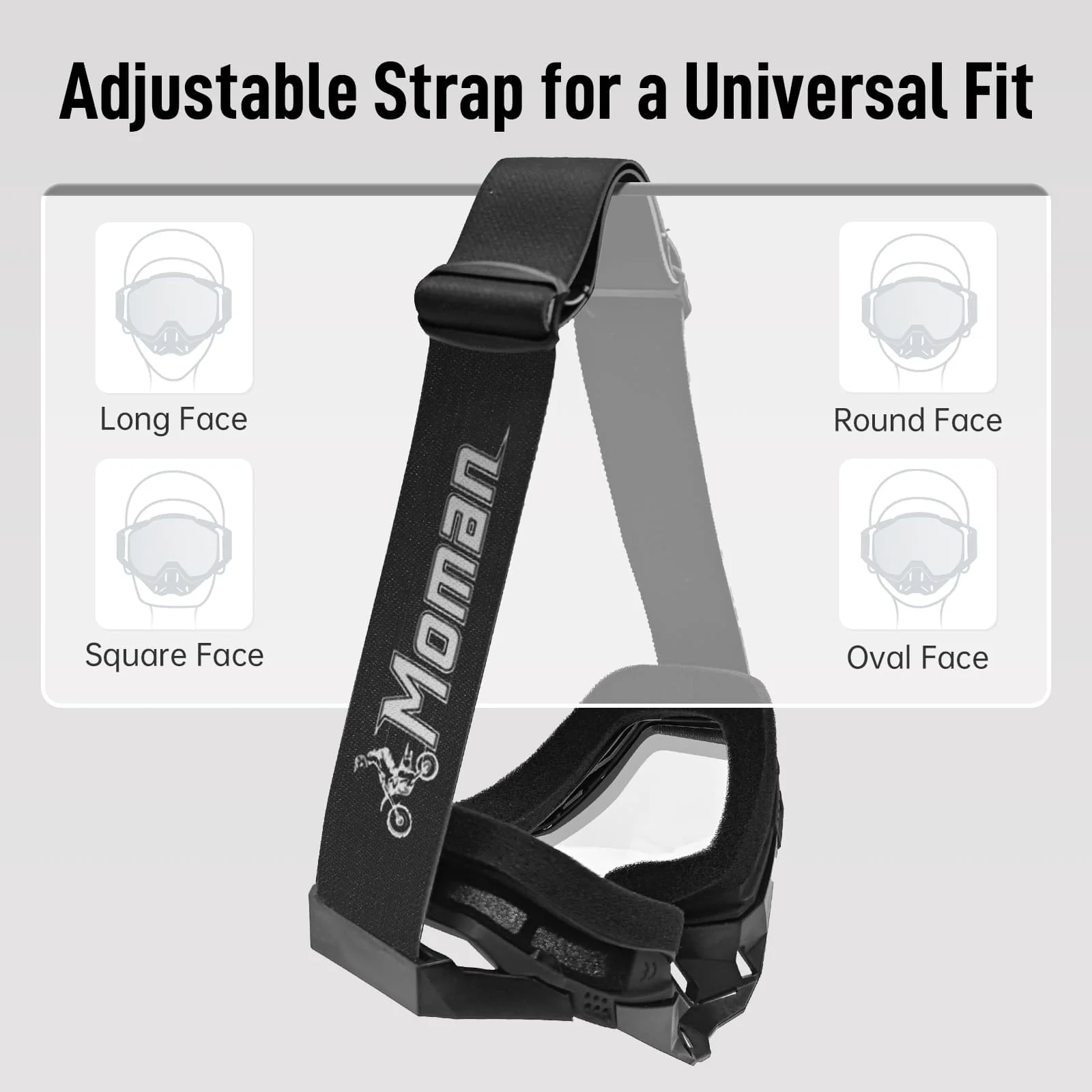 Moman AOG Goggles for Motorcycle Helmets with Removable Nose Guard, Bendable TPU Frame, UV400 Protection, Transparent & Grey Lenses Available - Image 6