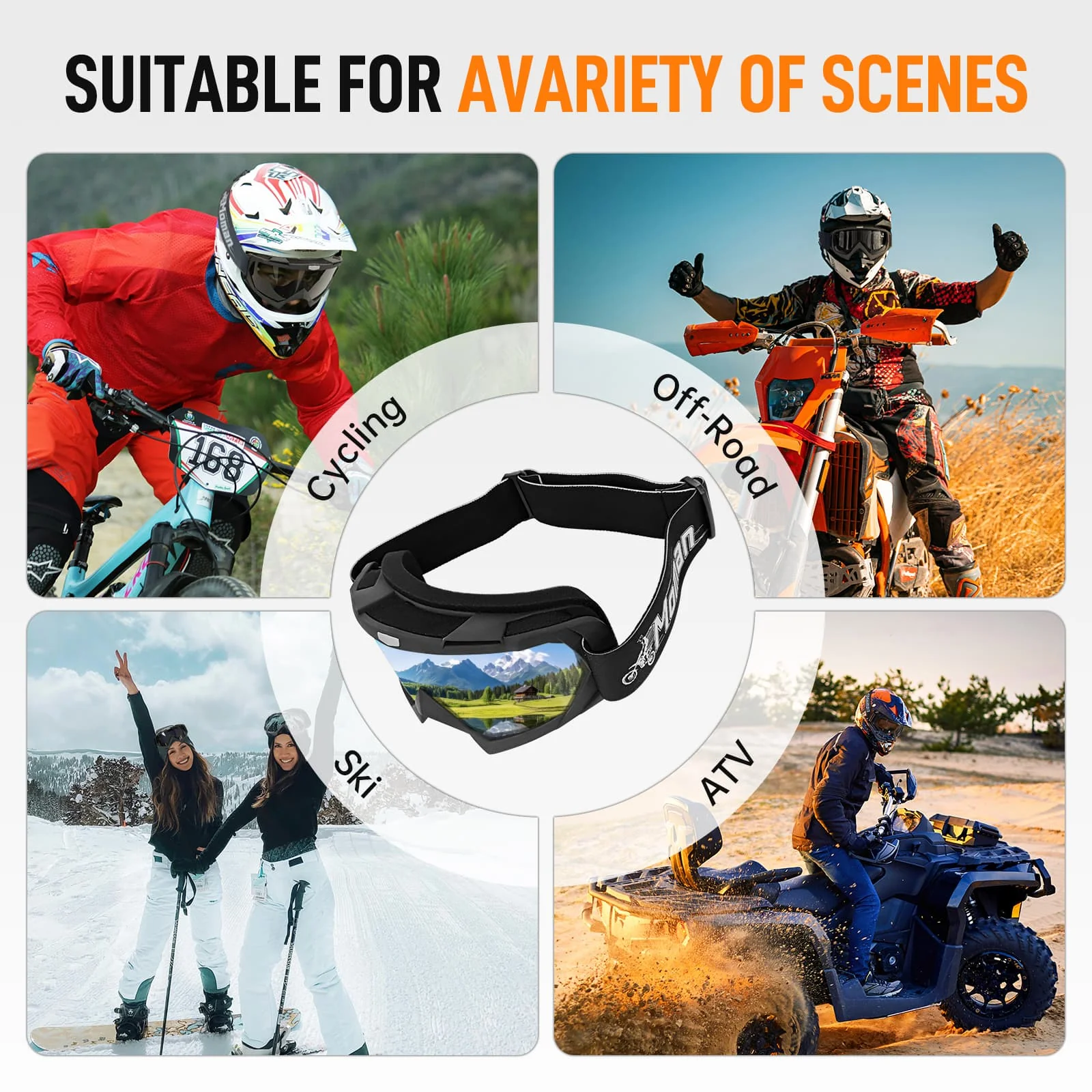 Moman OG Goggles for Motorcycle Riding, Featuring Panoramic Vision, UV400 Protection, and Scratch-Resistant Lens - Image 8