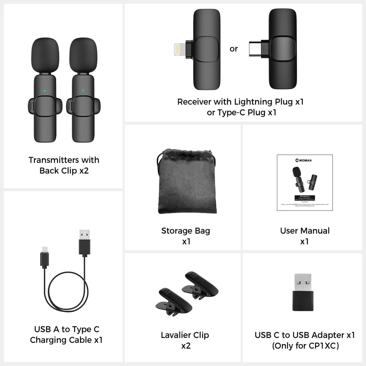 Moman CP1X Lavalier Microphone for Phone with Lightning or Type-C Plug - Image 8