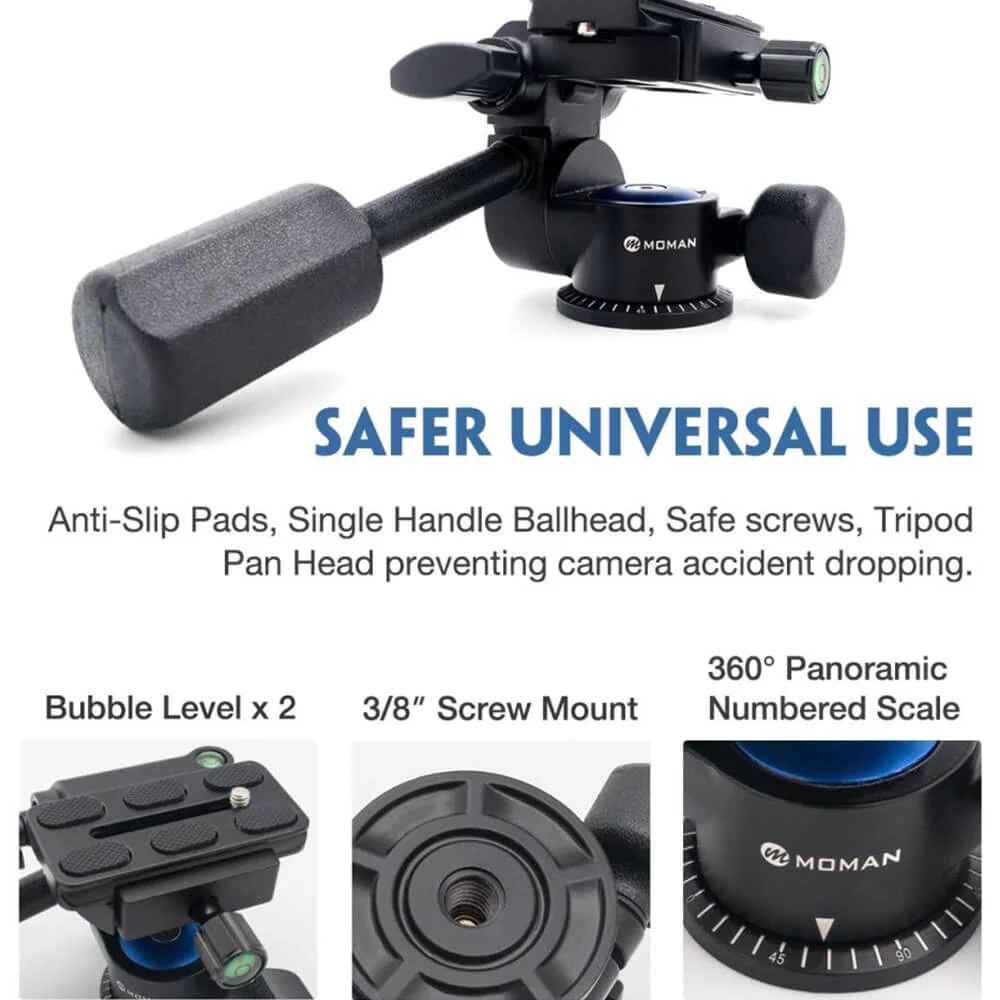 Moman VH40 Tripod Fluid Drag Pan Head - Image 5