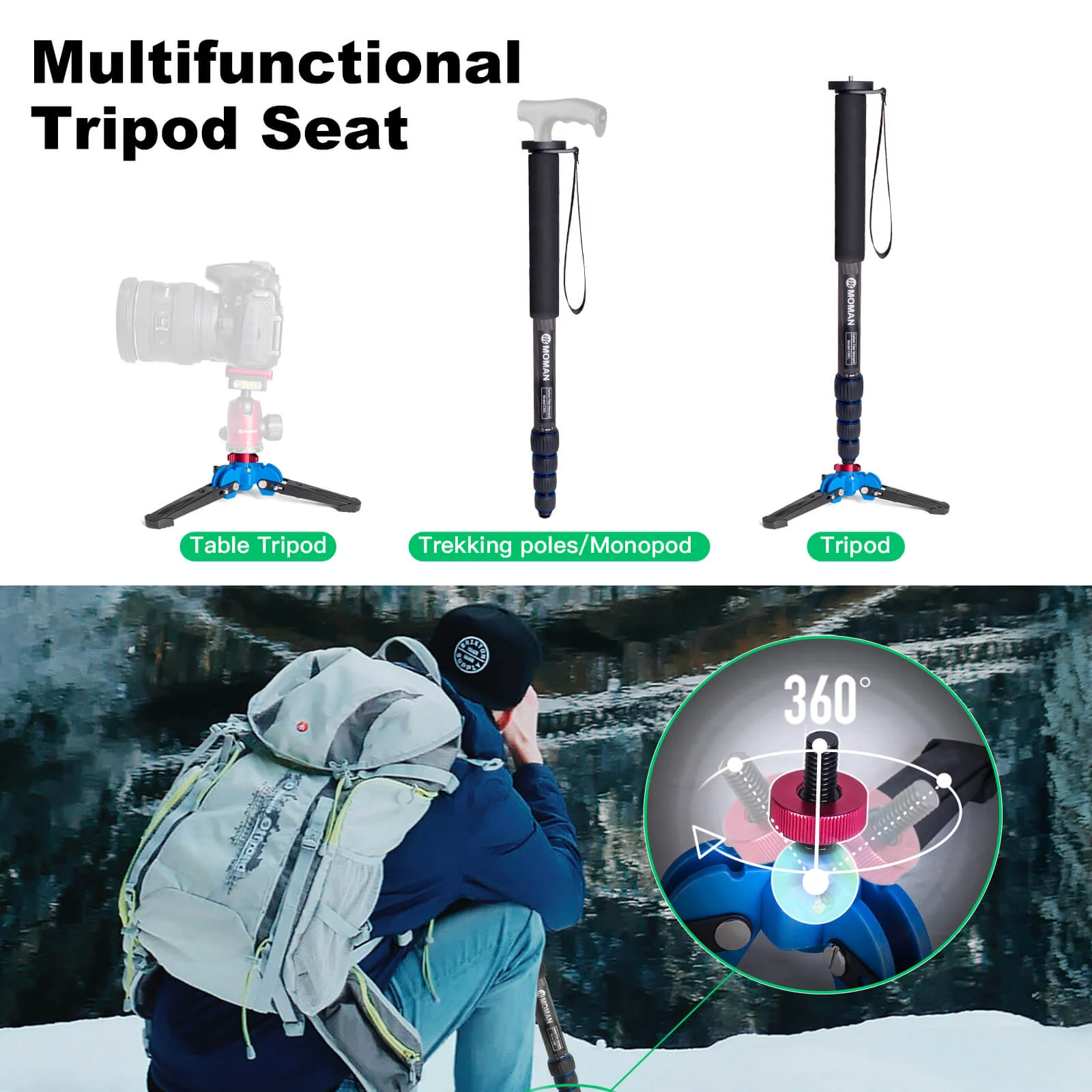 Moman C65L Carbon Fiber Camera Monopod - Image 5