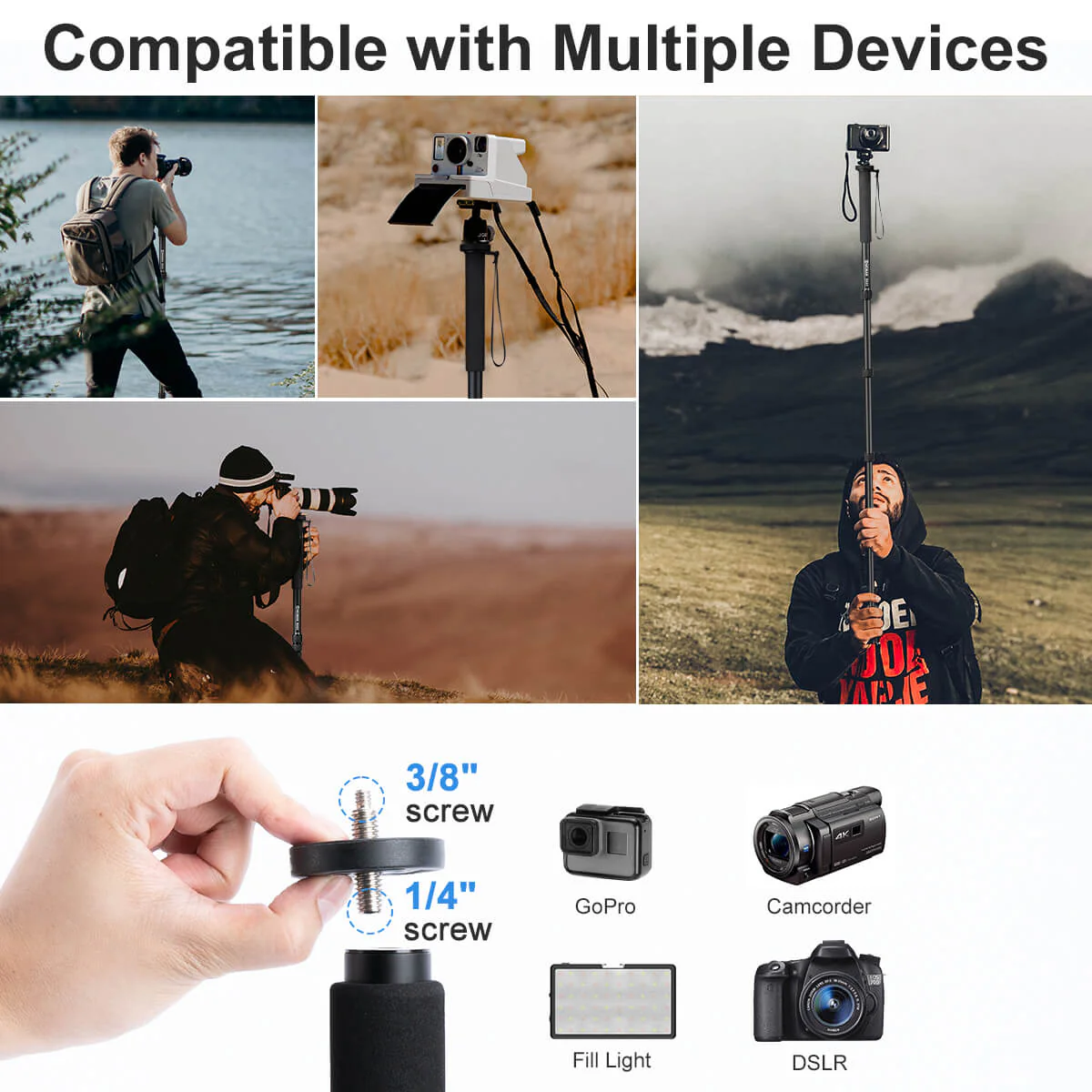 Moman MA65 Monopod Hiking Stick Aluminum Made - Image 7