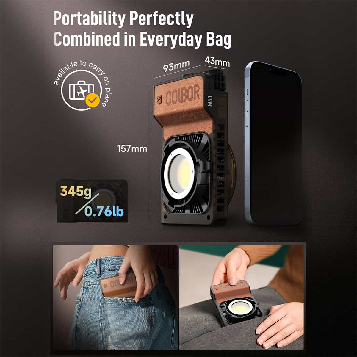 COLBOR W100 Portable Light for Video Shooting, 100W Power, Quiet Cooling System, Phone App Control - Image 3