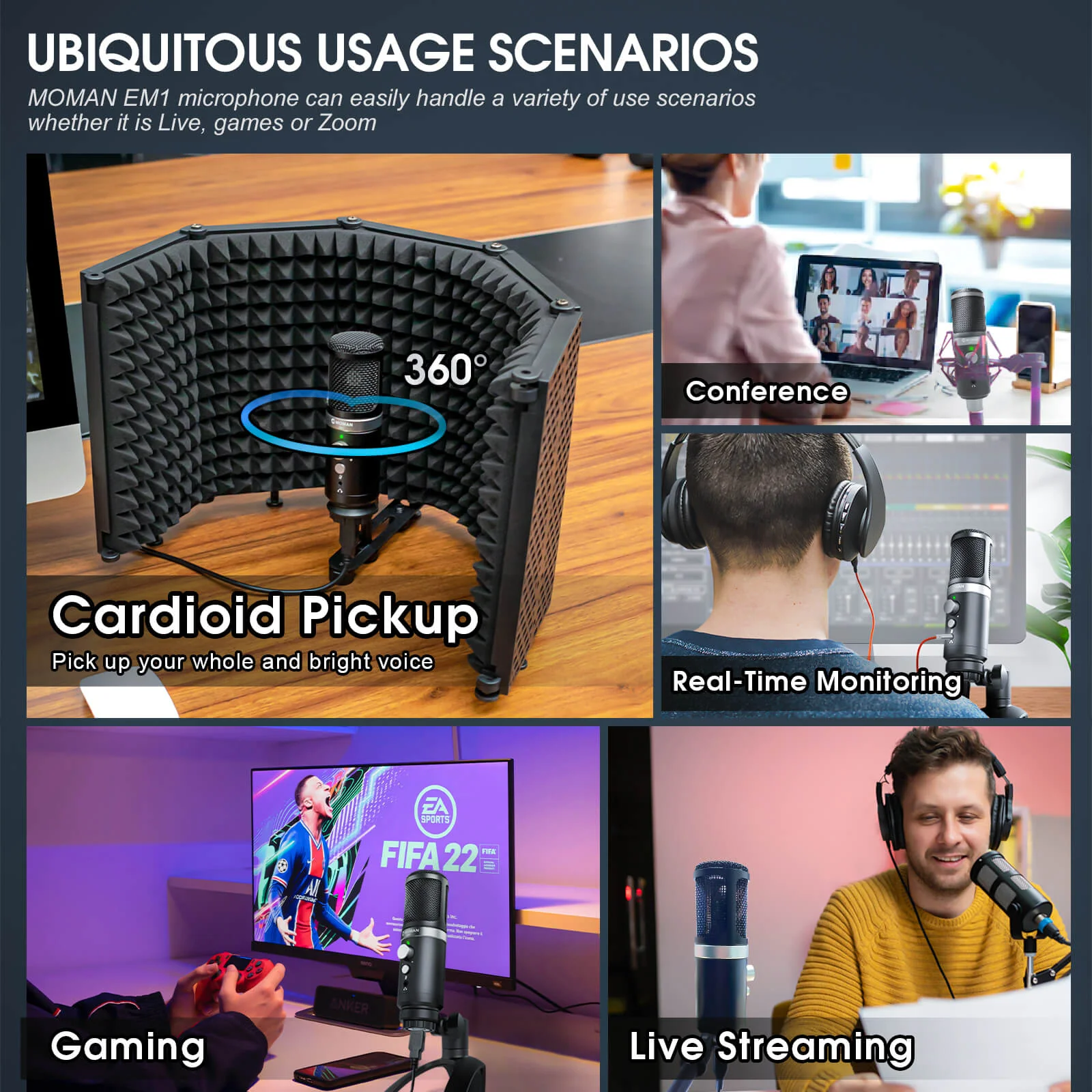 Moman EM1 USB PC Microphone - Image 6