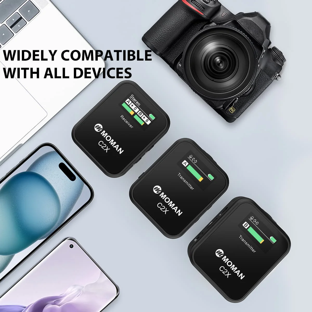 Moman C2 and C2X Wireless Microphone for Video Recording - Image 6
