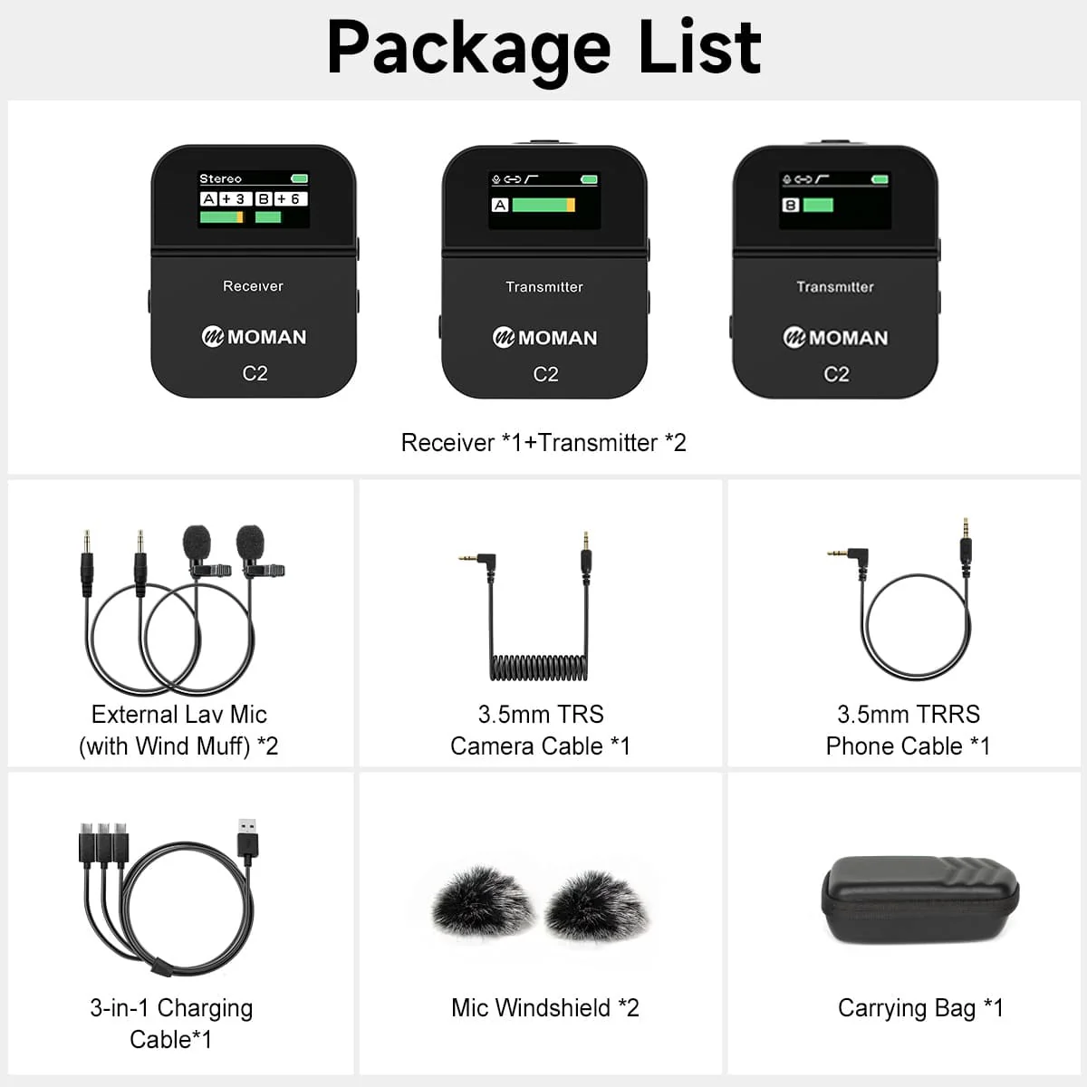 Moman C2 and C2X Wireless Microphone for Video Recording - Image 9